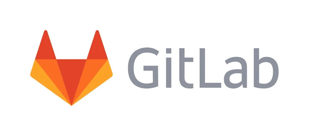 GitLab logo featuring an orange geometric fox head icon next to the word &ldquo;GitLab&rdquo; in grey text, representing the GitLab DevSecOps platform.