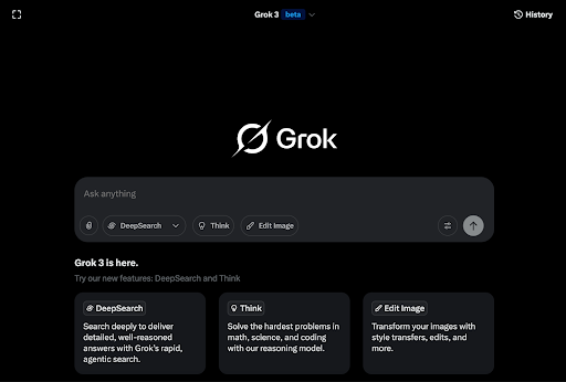Grok AI on the X homepage