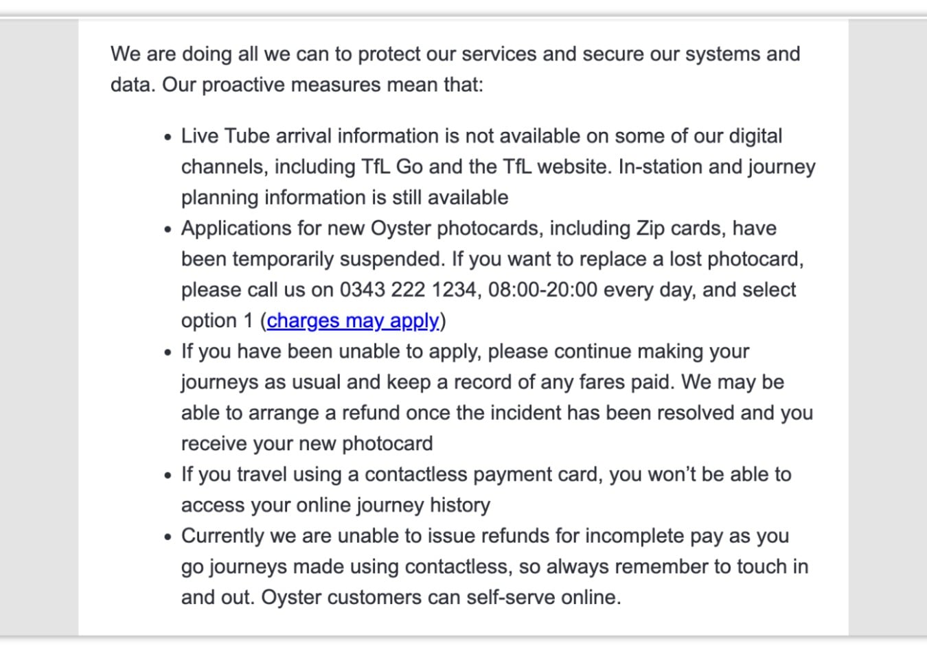 tfl data breach email