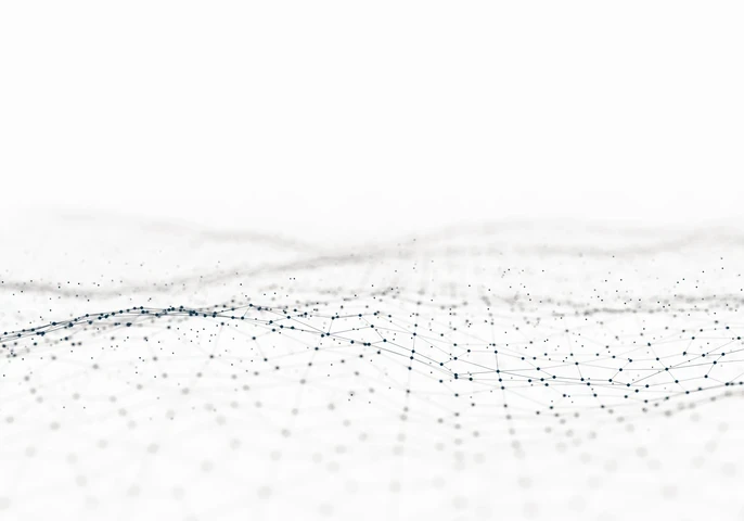 Abstract 3d rendering futuristic dots and lines