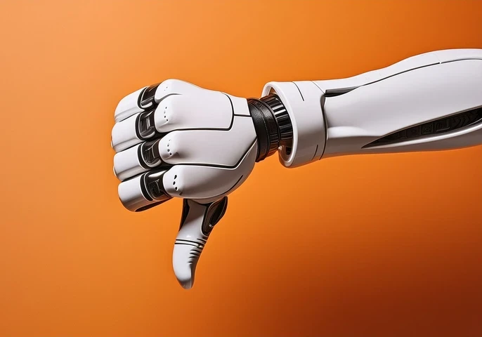 AI robot arm with thumbs down
