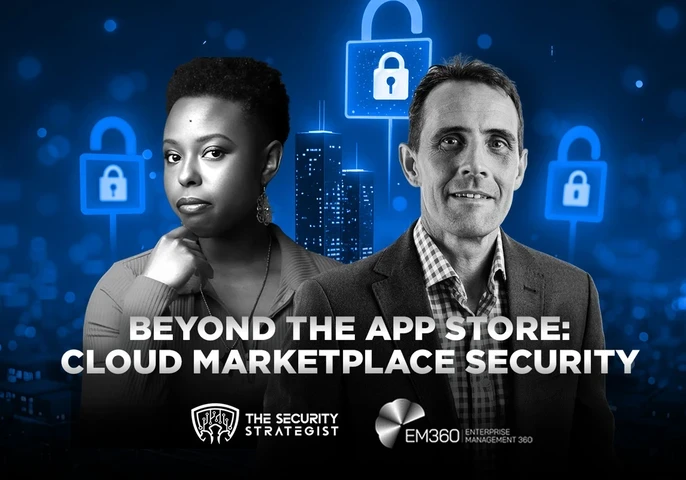 Header image featuring the Security Strategist podcast host Keyari Page and Mostyn Thomas, Senior Director of Security at Pax8.