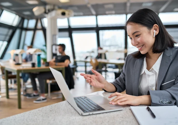 Hybrid working technology in a shared office space