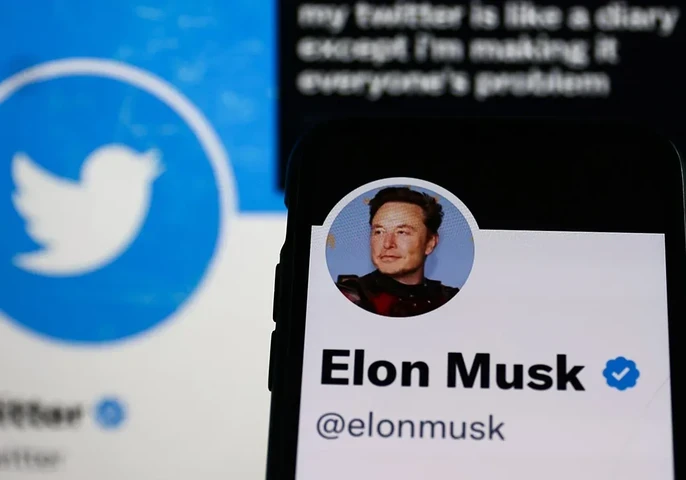 Banner image showing Elon Musk Twitter profile with blue verified tick