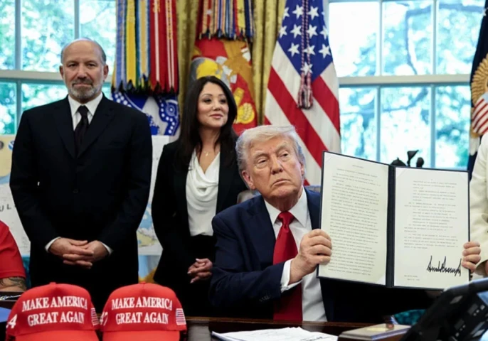 Donald Trump and David Sacks discussing the US AI Action Plan and America’s AI strategy.