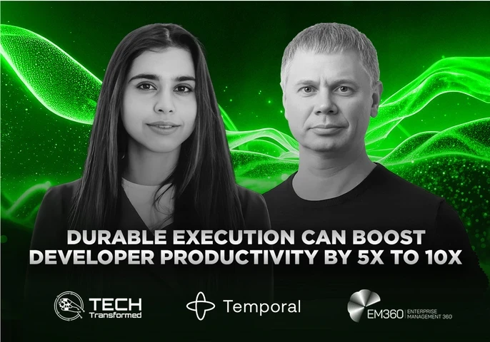 EM360Tech podcast with temporal technologies's co-founder and cto, Maxim Fateev on durable execution and how it boosts developer productivity. 