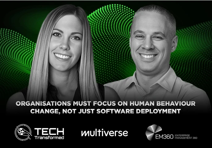 Christina Stathopoulos interviewing Gary Eimerman of Multiverse on the Tech Transformed podcast about AI-ready employees and skills-first training.