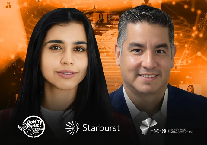 Starburst VP Adrian Estala explains how AI is replacing traditional BI dashboards. Learn about the shift to governed data products and why CIOs must embrace AI Agents now on the Don't Panic Its just Data podcast with Shubhangi Dua, EM360Tech