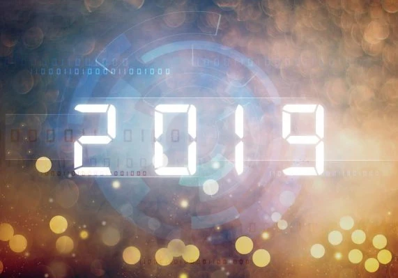Image showing 2019 in digital numbers