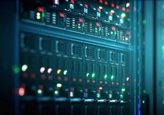 image showing a computer server in a data centre