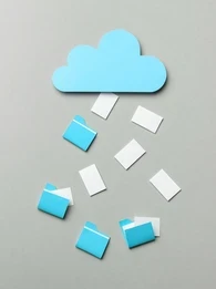An animated depiction of the cloud data storage platform.