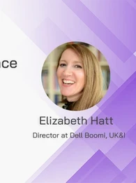 Profile picture of Elizabeth Hatt, Director at Dell Boomi with the words "Challenging Workplace Mental Health" alongside it.
