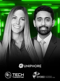 Christina Stathopoulos and Joe Pulickal discussing composable Customer Data Platforms, data governance, and first-party data strategies on the Tech Transformed podcast