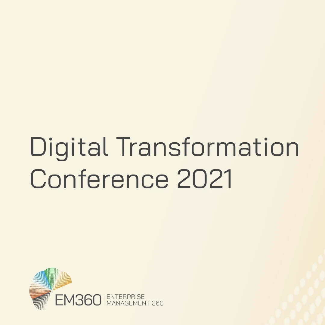 Image of a person interviewing another at the Digital Transformation Conference 2021.