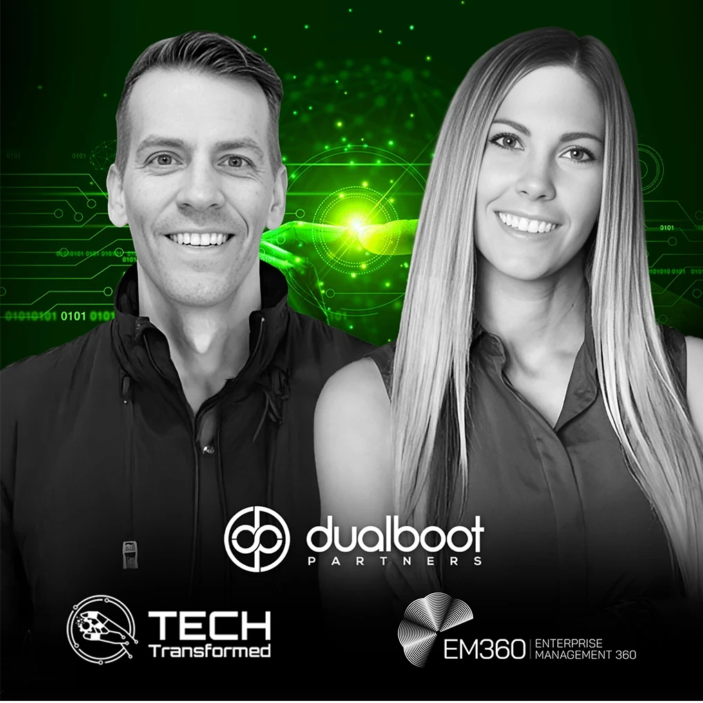 Christina Stathopoulos and Ben Gilman discussing the rise of AI agents on the Tech Transformed podcast.