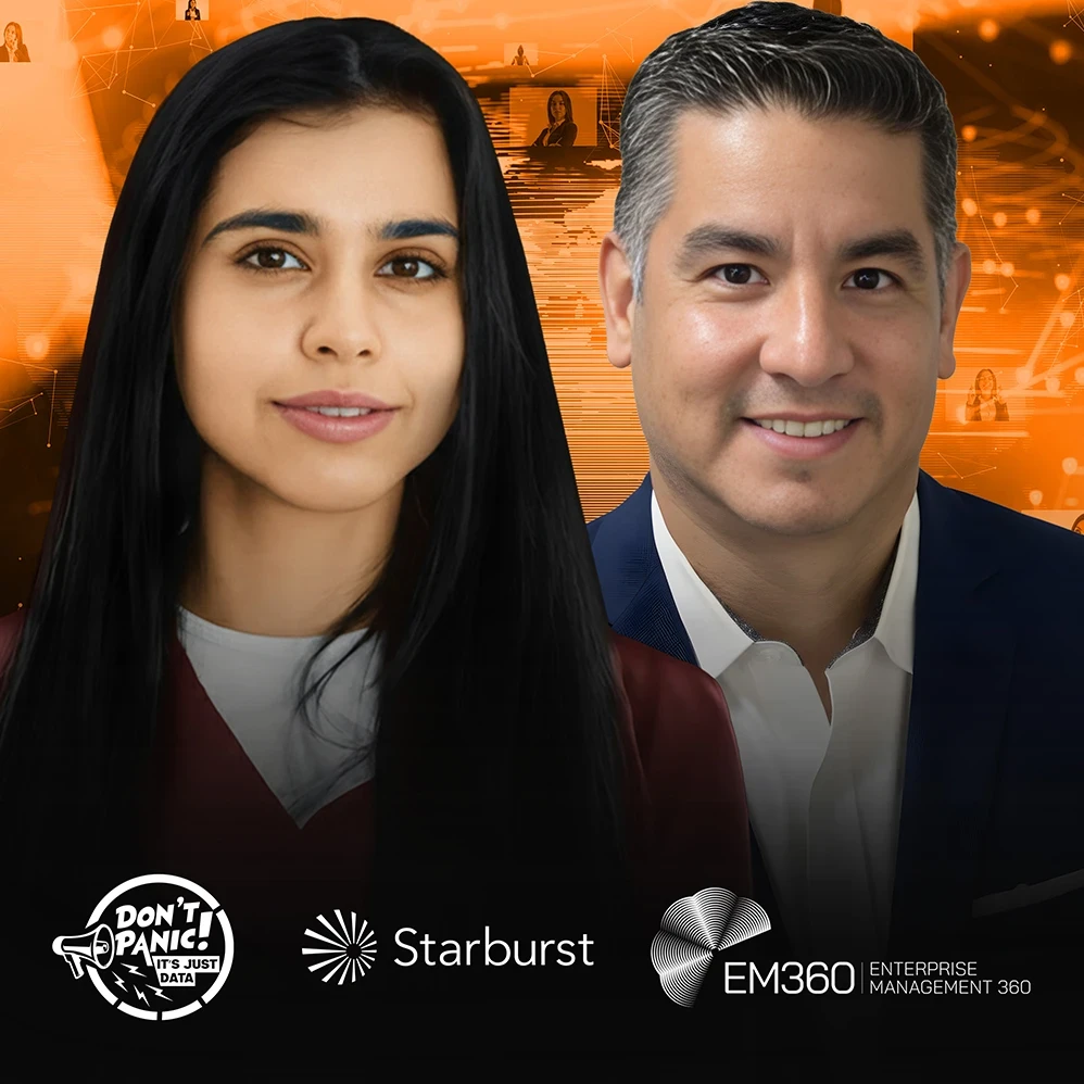 Starburst VP Adrian Estala explains how AI is replacing traditional BI dashboards. Learn about the shift to governed data products and why CIOs must embrace AI Agents now on the Don't Panic Its just Data podcast with Shubhangi Dua, EM360Tech