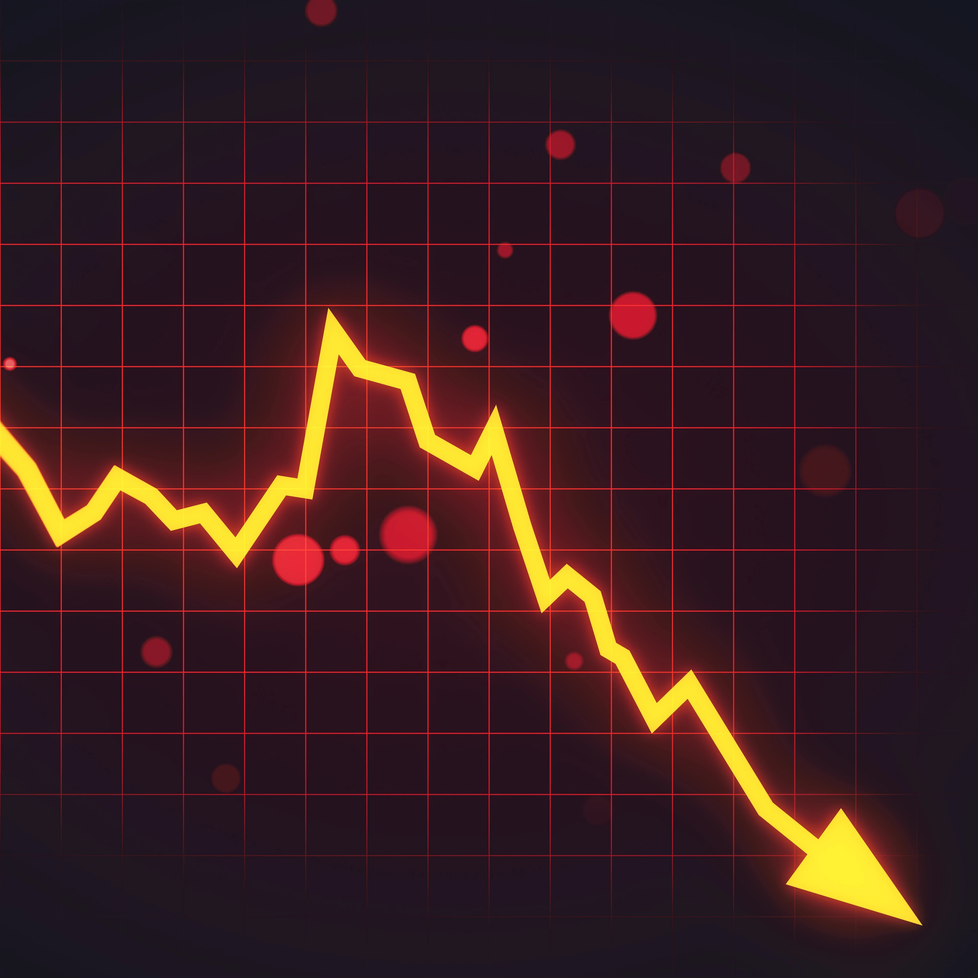 graph line trending downwards representing Google losing $500bn due to ai spending