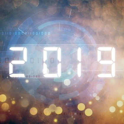 Image showing 2019 in digital numbers