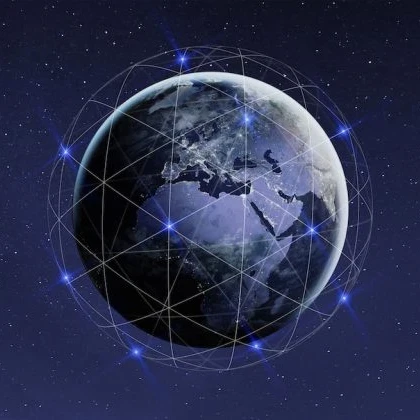 The with lines showing blockchain connectivity