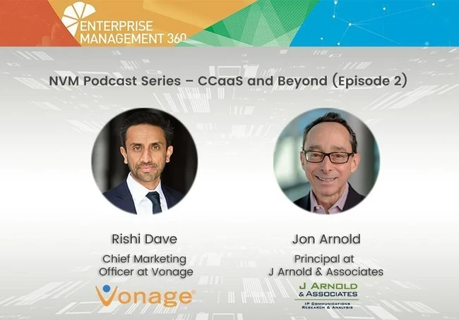 Profile pictures of Rishi Dave of Vonage and Jon Arnold, Principal at J Arnold & Associates